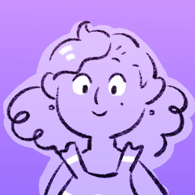 Illustration of a smiling, curly-haired woman